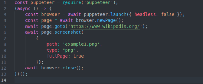 example-1 code - puppeteer
