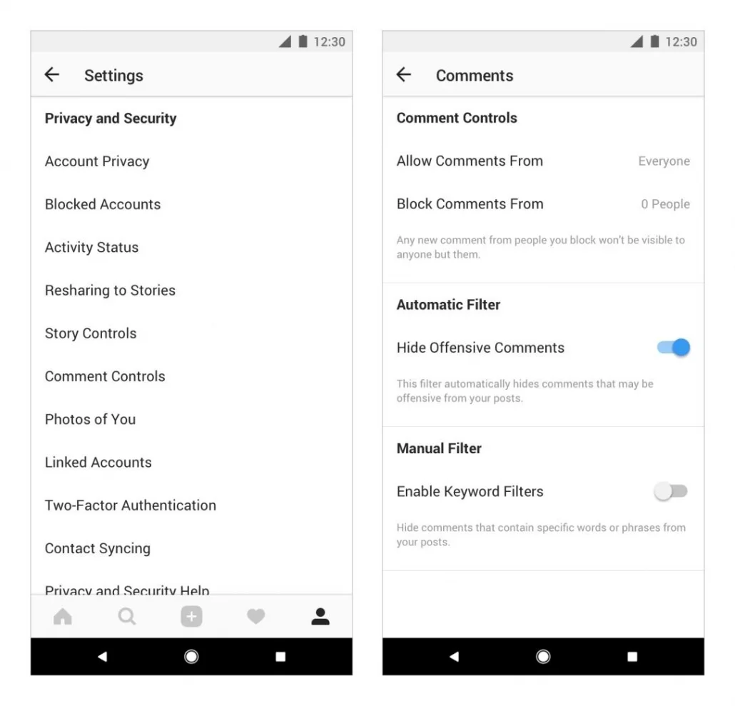 Content For Explore Tab And Search Function