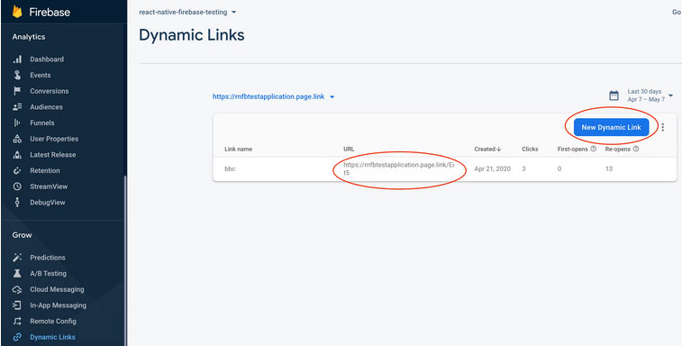 Dynamic Linking in Firebase