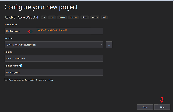Configure new project