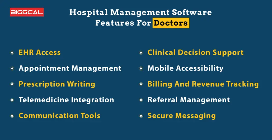 Hospital Management Software Features For Doctors